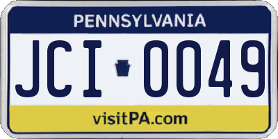 PA license plate JCI0049