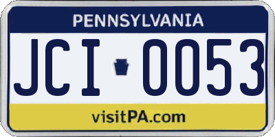 PA license plate JCI0053