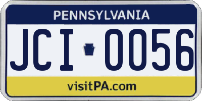 PA license plate JCI0056