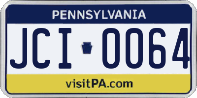 PA license plate JCI0064