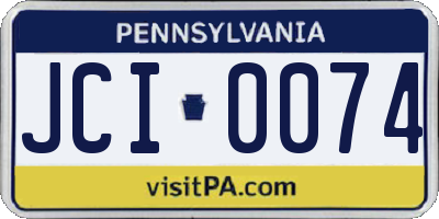 PA license plate JCI0074
