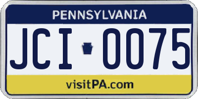 PA license plate JCI0075