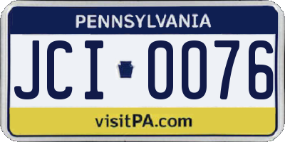 PA license plate JCI0076