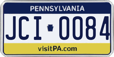 PA license plate JCI0084