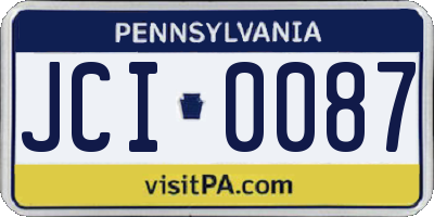 PA license plate JCI0087
