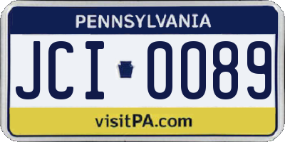 PA license plate JCI0089