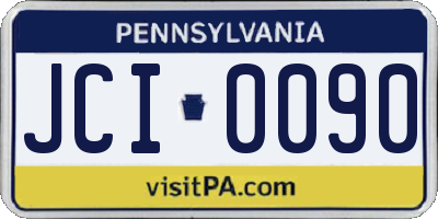 PA license plate JCI0090