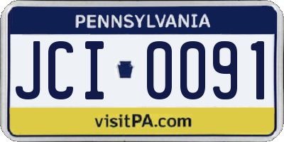 PA license plate JCI0091