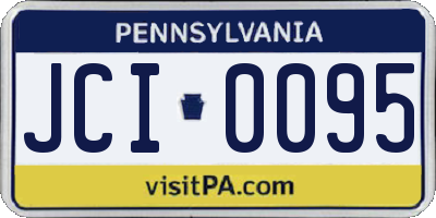 PA license plate JCI0095