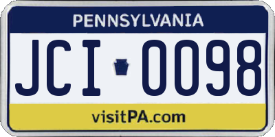 PA license plate JCI0098