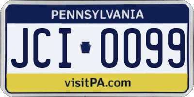 PA license plate JCI0099