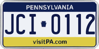 PA license plate JCI0112