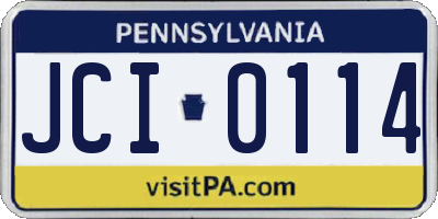PA license plate JCI0114