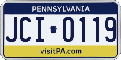 PA license plate JCI0119