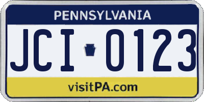 PA license plate JCI0123