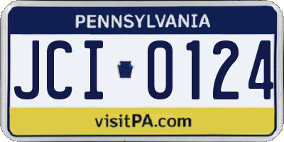 PA license plate JCI0124