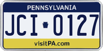 PA license plate JCI0127
