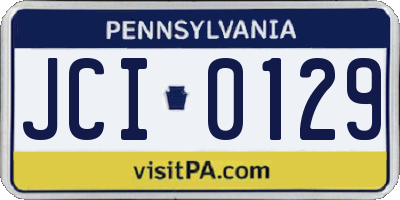 PA license plate JCI0129