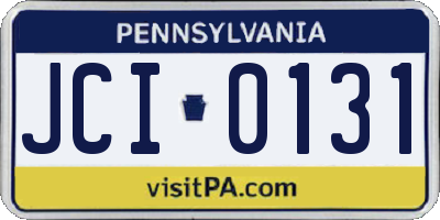 PA license plate JCI0131