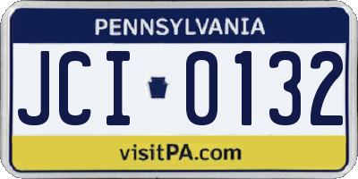 PA license plate JCI0132