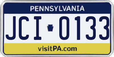 PA license plate JCI0133