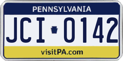 PA license plate JCI0142