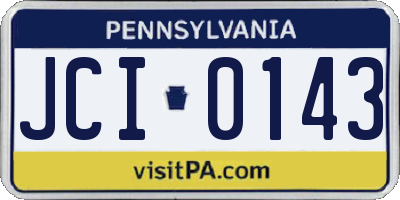 PA license plate JCI0143