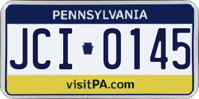 PA license plate JCI0145