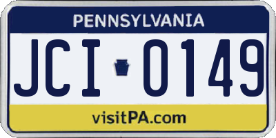 PA license plate JCI0149