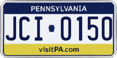 PA license plate JCI0150