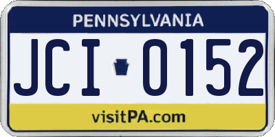 PA license plate JCI0152