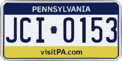 PA license plate JCI0153