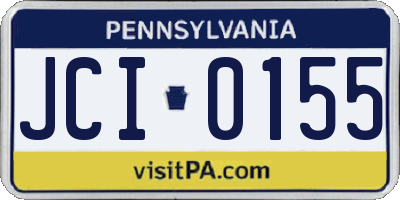 PA license plate JCI0155