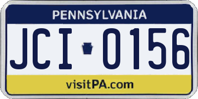 PA license plate JCI0156