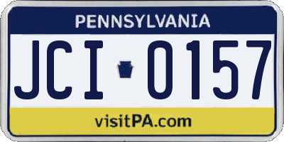 PA license plate JCI0157