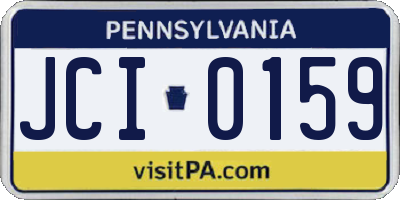 PA license plate JCI0159