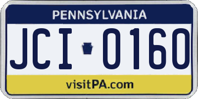 PA license plate JCI0160