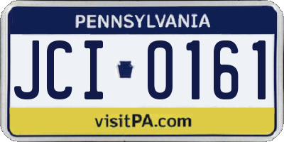 PA license plate JCI0161