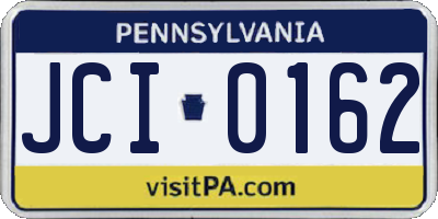 PA license plate JCI0162