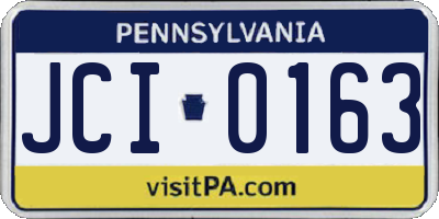 PA license plate JCI0163