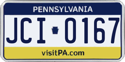 PA license plate JCI0167