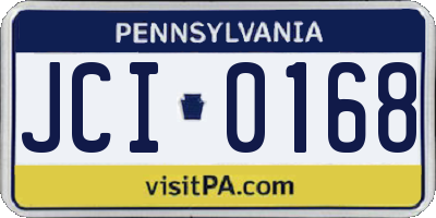 PA license plate JCI0168