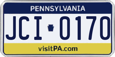 PA license plate JCI0170