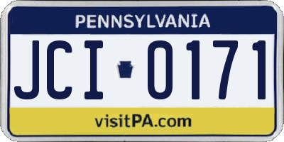 PA license plate JCI0171
