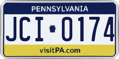 PA license plate JCI0174