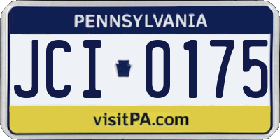 PA license plate JCI0175
