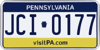 PA license plate JCI0177