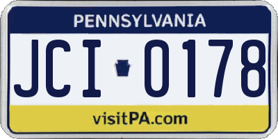 PA license plate JCI0178