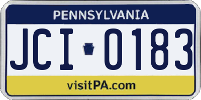 PA license plate JCI0183