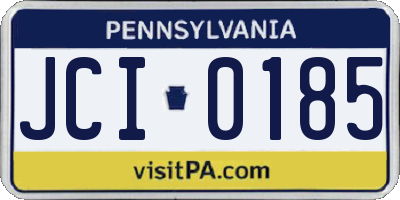 PA license plate JCI0185